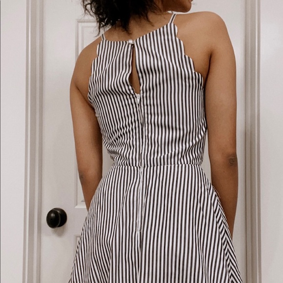 Grey and White Striped Dress - Picture 3 of 3